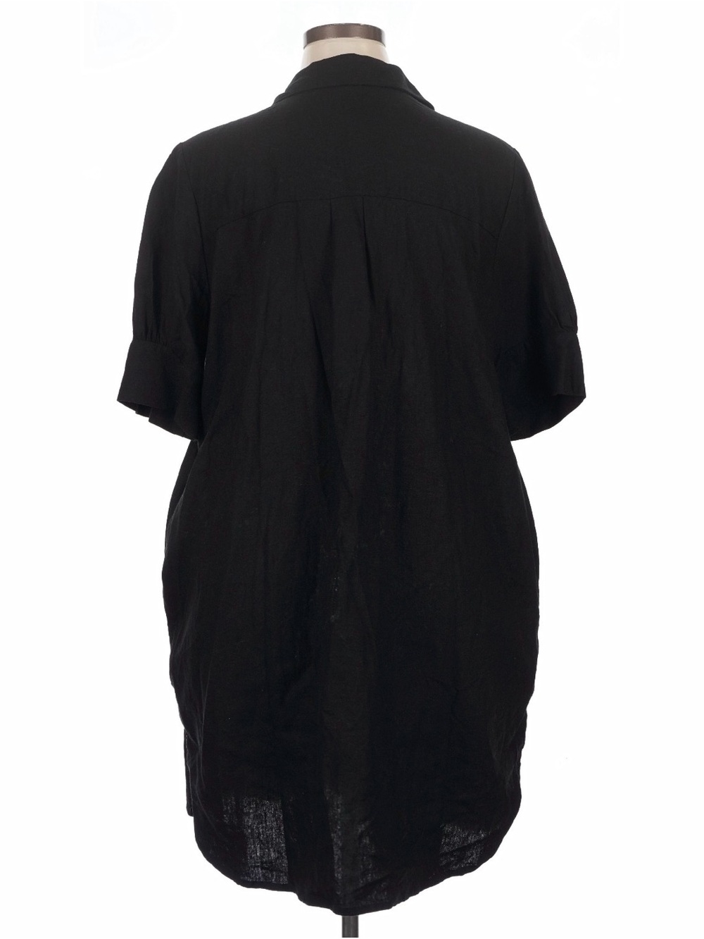 Old Navy Women’s Button Down Shirt Dress Black XL Linen Blend EUC - Picture 2 of 7